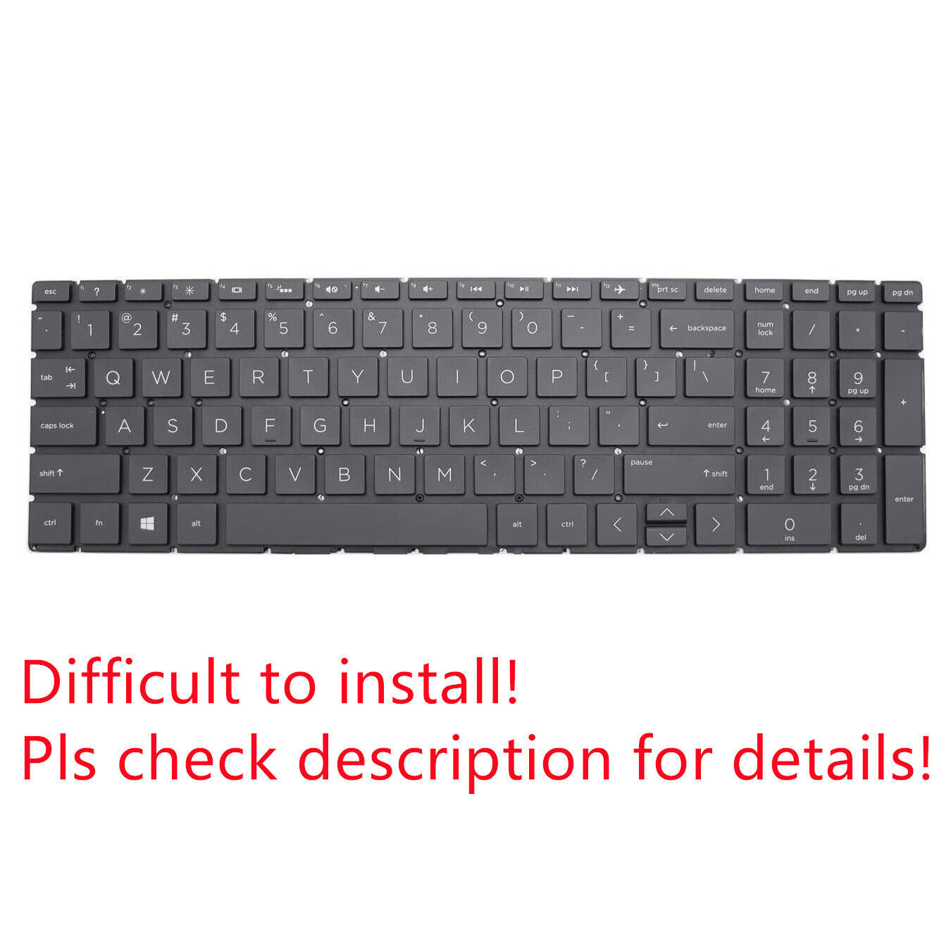 Original US Black Backlit Keyboard for HP 17-by0053cl Backlight