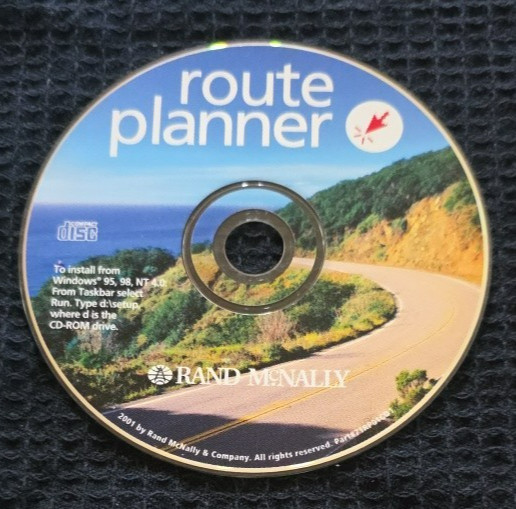 Rand McNally Route Planner Software CD Rom 2001 Windows 95/98/2000.  CD#0181