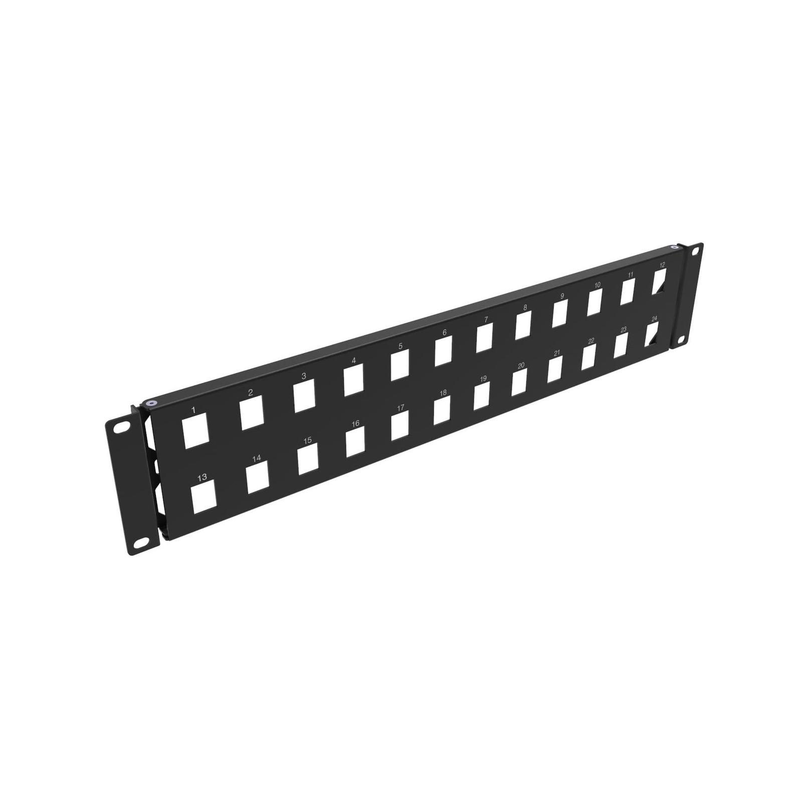 2U Hinged 24-Port Blank Keystone Patch Panel Metal for 19" Rackmount Housing,...