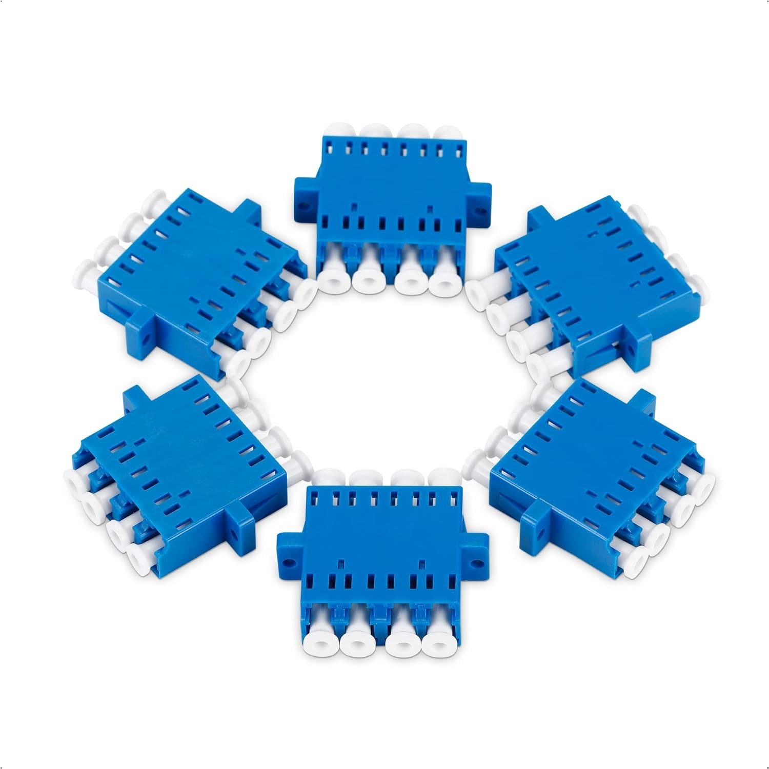 LC UPC Quad OS2 Single Mode Fiber Optic Adapter,OS2 LC Fiber Coupler [QTY 6]-930
