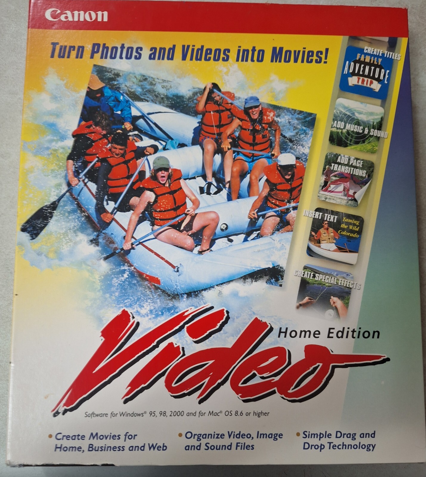 Vintage CANON VIDEO HOME EDITION, PC/MAC Software WINDOWS 95, 98, 2000 & MAC OS