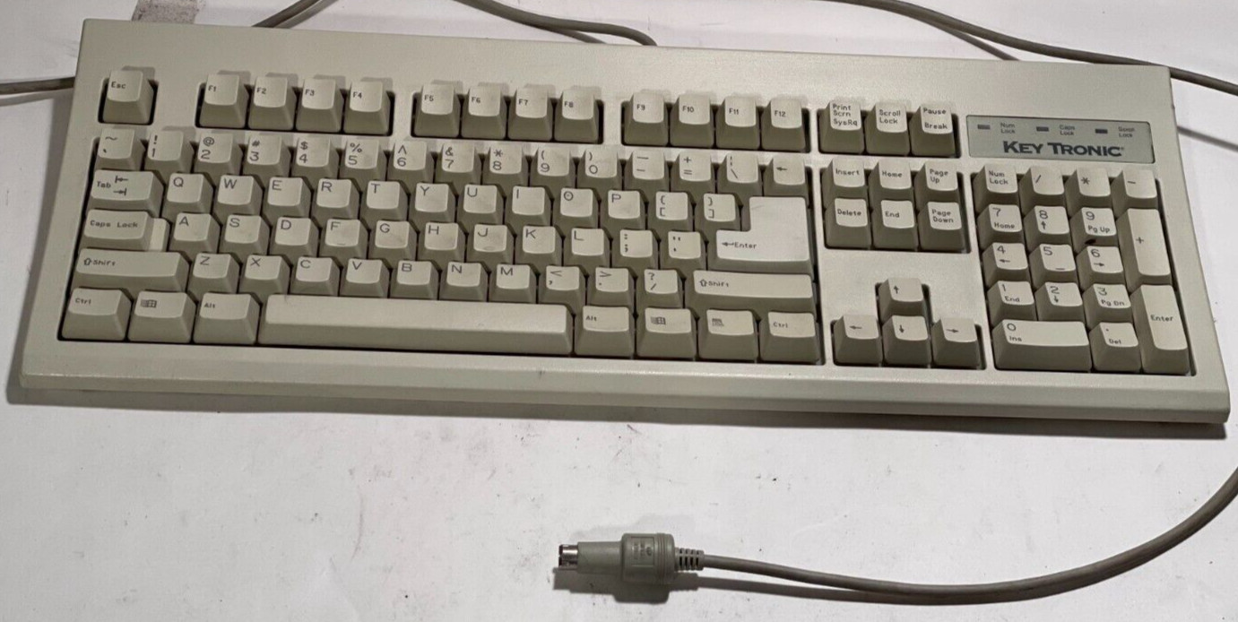 Keytronic Mechanical Keyboard Model E06101DPS2-C Rare Vintage