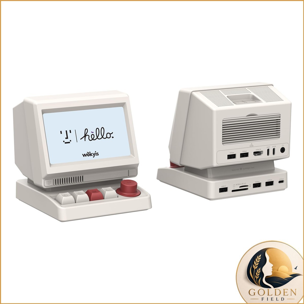 Wokyis i5 Retro PC-Style Docking Station 5" HD Screen 10Gbps M.2 NVMe SSD 65W