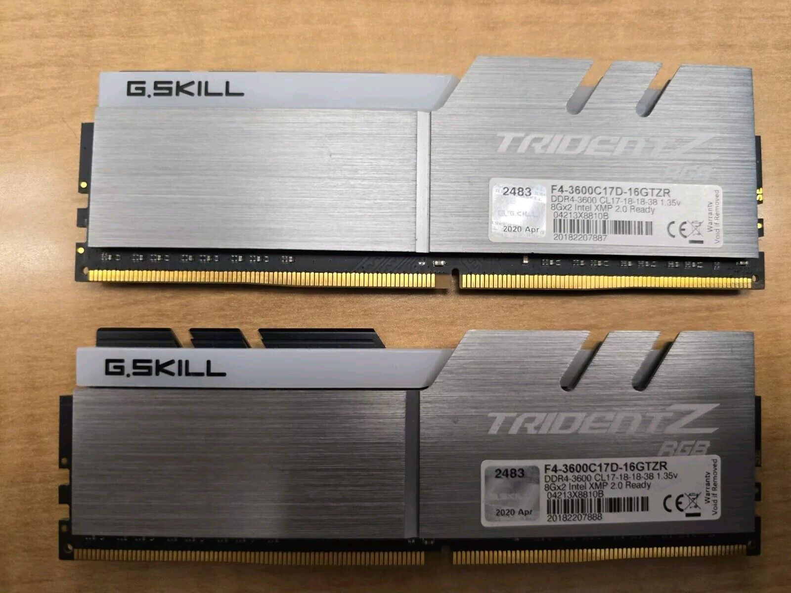 G.SKILL Trident Z RGB Series 16GB (8GBx2) DDR4 3600MHz RAM (F4-3600C17D-16GTZR)