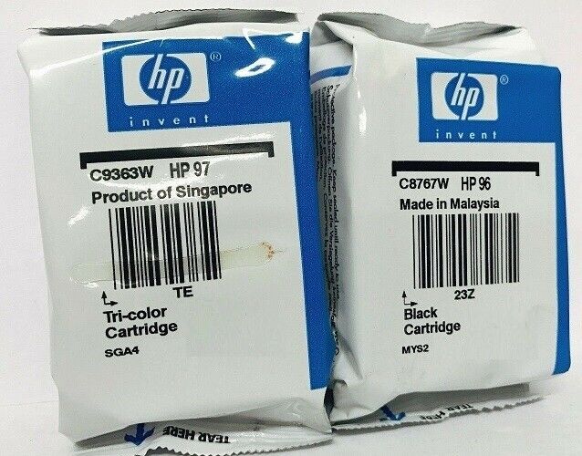 Set Genuine Original HP 96 Black & HP 97 Color Inkjets SEALED BAG NO BOX