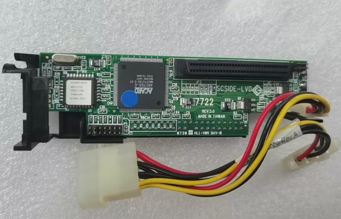 AEC-7722 IDE to SCSI 68-pin IDE to 68-pin SCSI adapter card with power cable