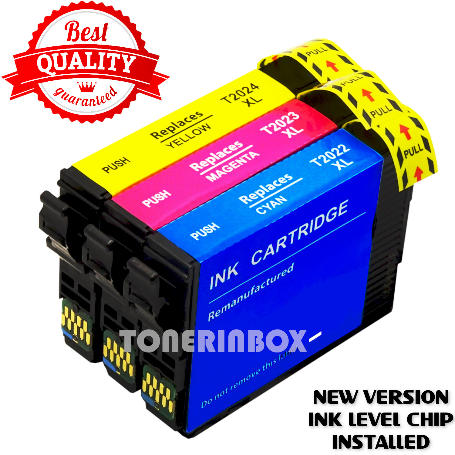 3pk T202XL 202XL CMY Ink Cartridges For Eps XP-5100 WorkForce WF-2860