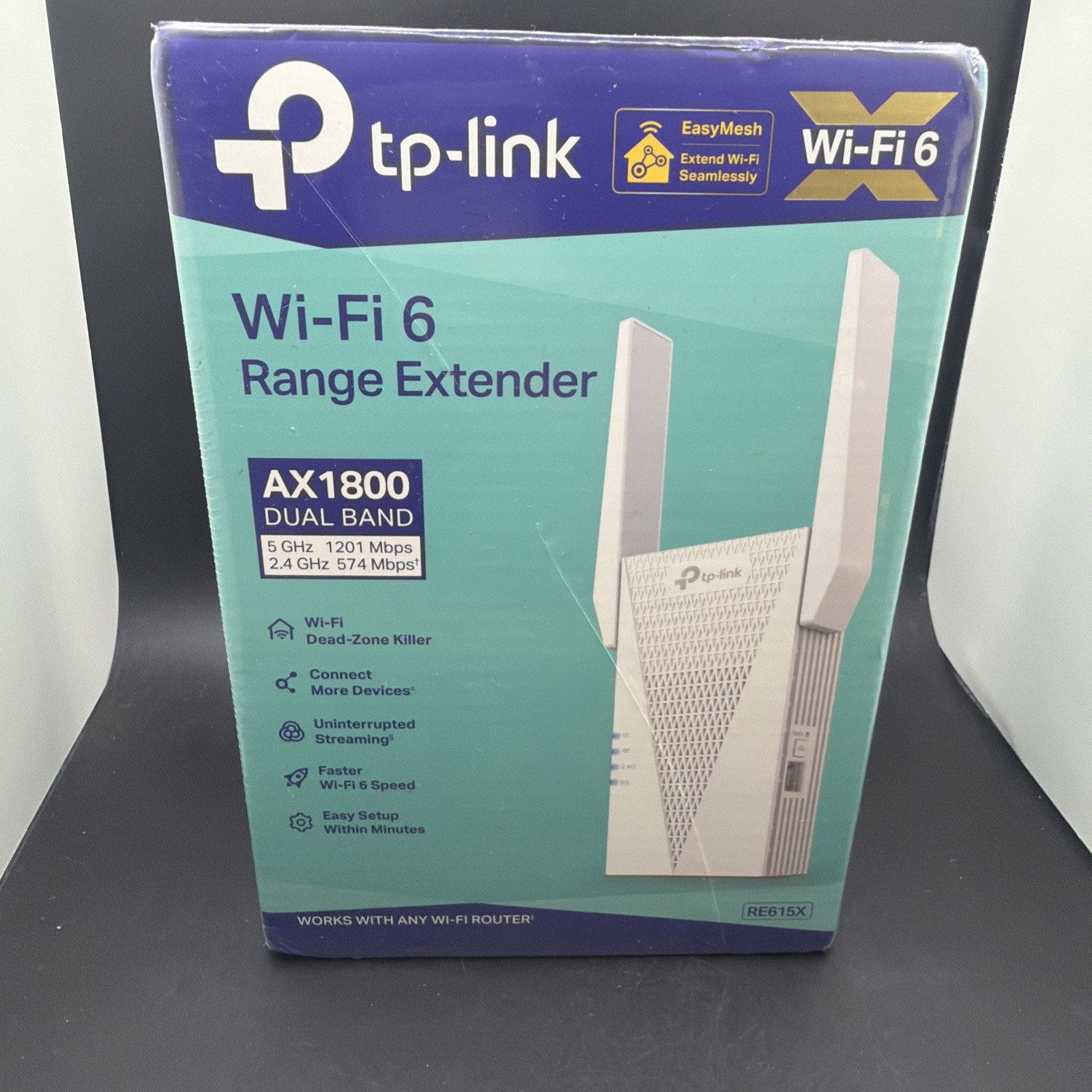 TP-Link RE615X AX1800 WiFi 6 Range Extender w/Ethernet Port | 1.8G Dual