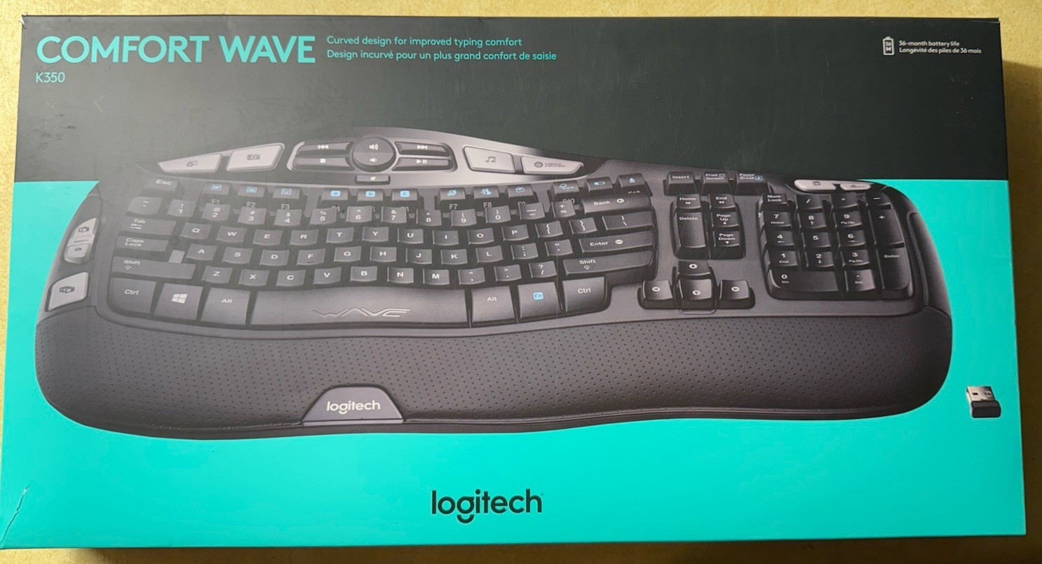 Logitech K350 Comfort Wave Wireless Keyboard NEW /OPEN BOX