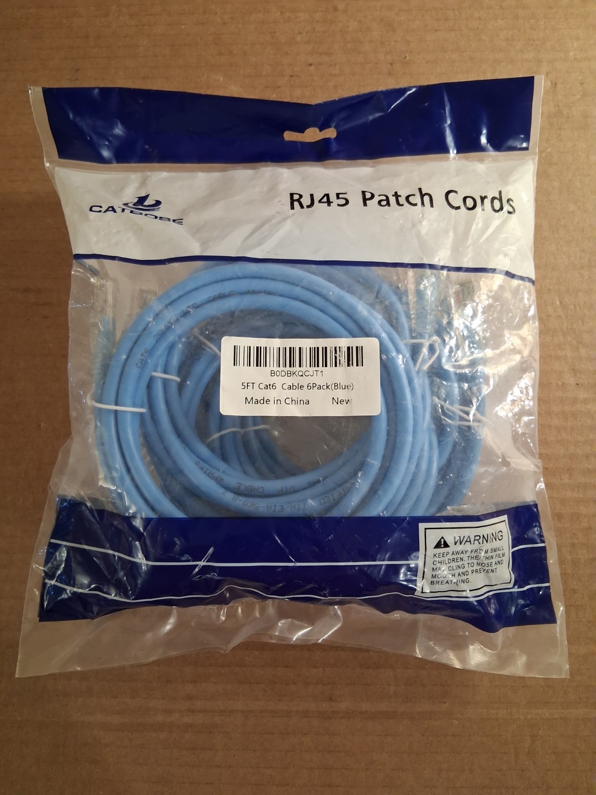 5Ft CAT 6 Cable 6 Pack (Blue)