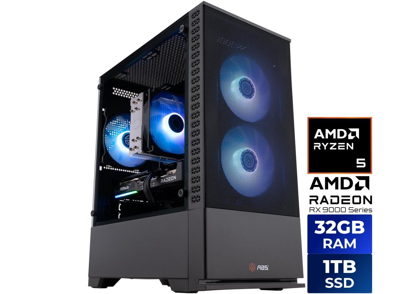 ABS Cyclone Ruby Prebuilt Gaming PC - Windows 11 - AMD Ryzen 5 9600X - Radeon RX