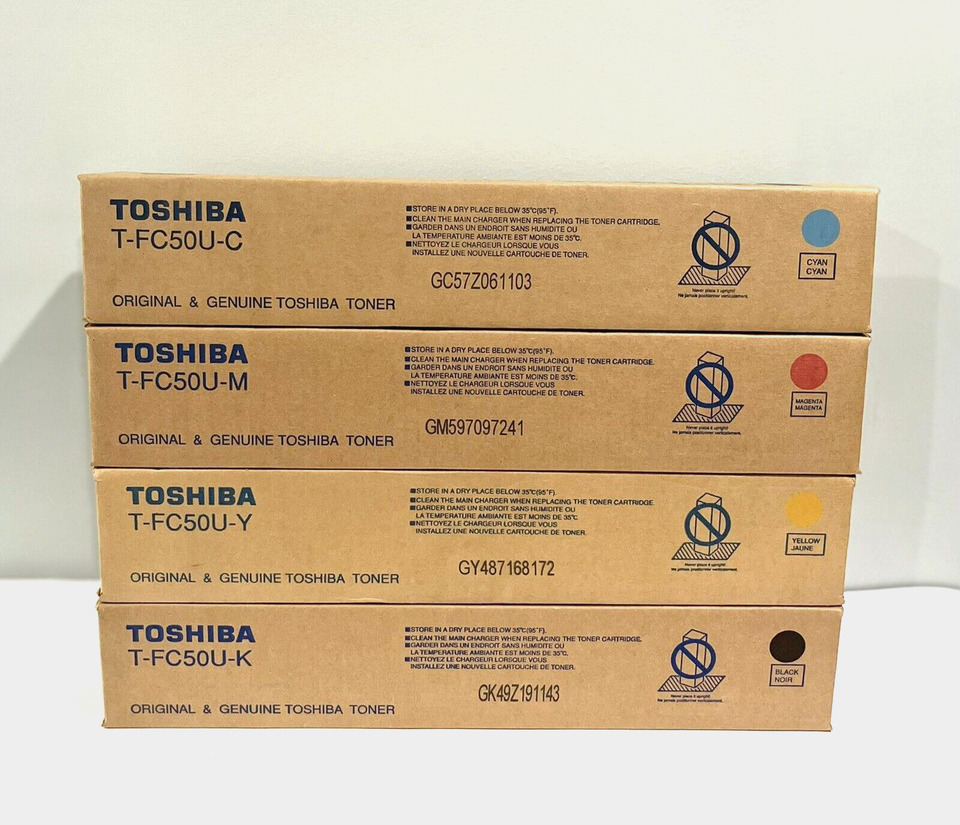 Toshiba T-FC50U Toner Set CMYK For E-Studio 2555C 3055C 3555C 4555C Genuine