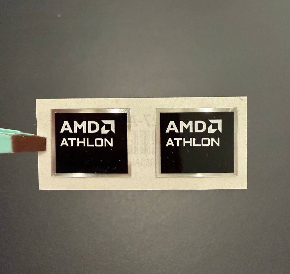 2 x AMD Athlon  Sticker Label Decal  19mm x 16mm