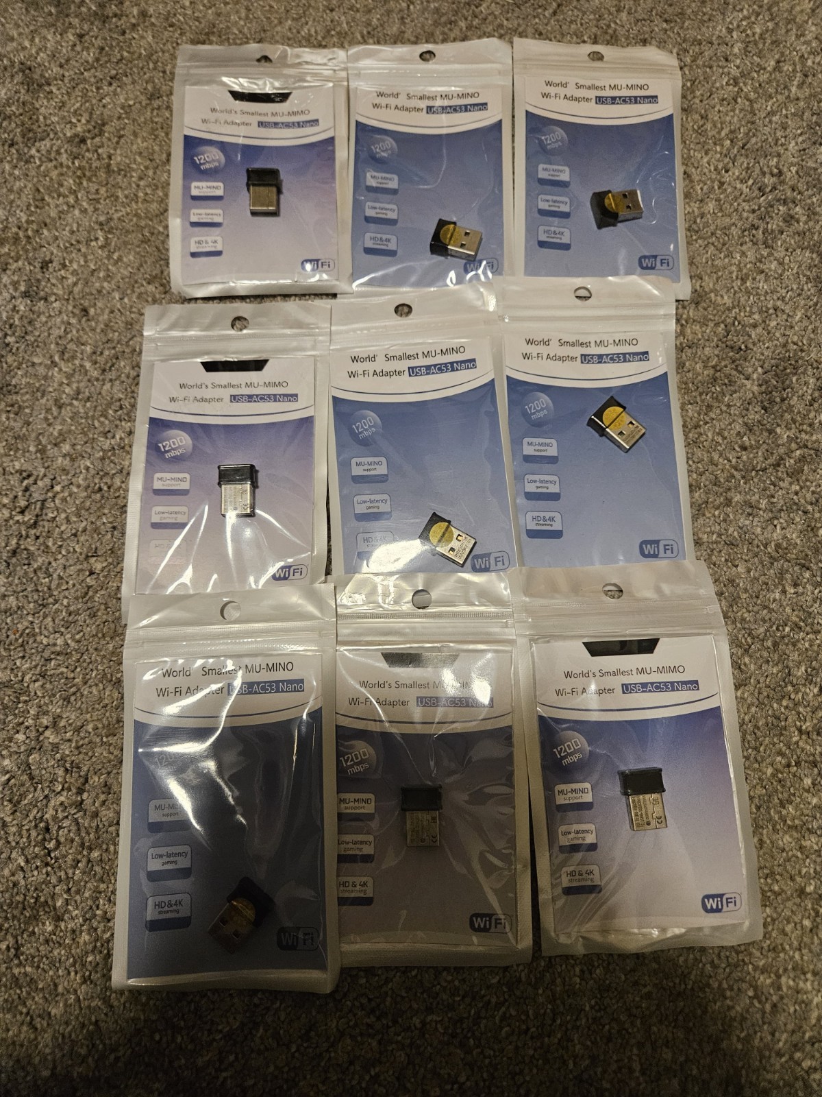 ASUS USB-AC53 NANO 867Mbps Wireless USB Adapter lot of 9