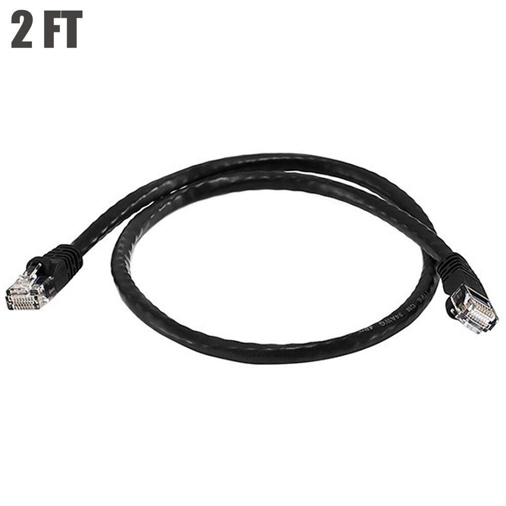 2FT Cat5E RJ45 Network LAN Ethernet UTP Patch Cable Stranded Copper Wire Black