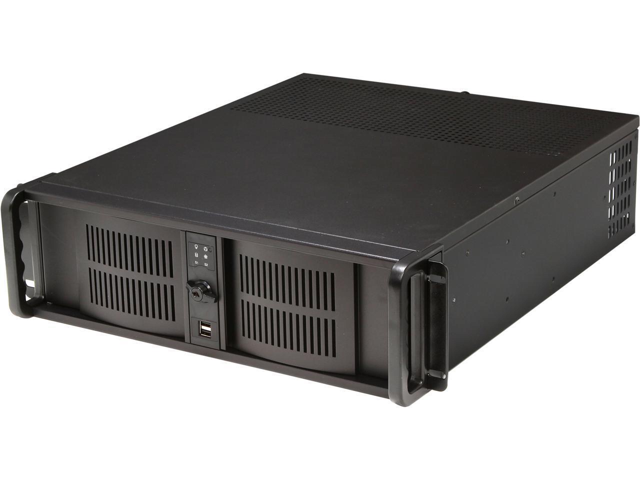 iStarUSA D-300 Black Aluminum / Steel 3U Rackmount Compact Stylish Chassis - Bla