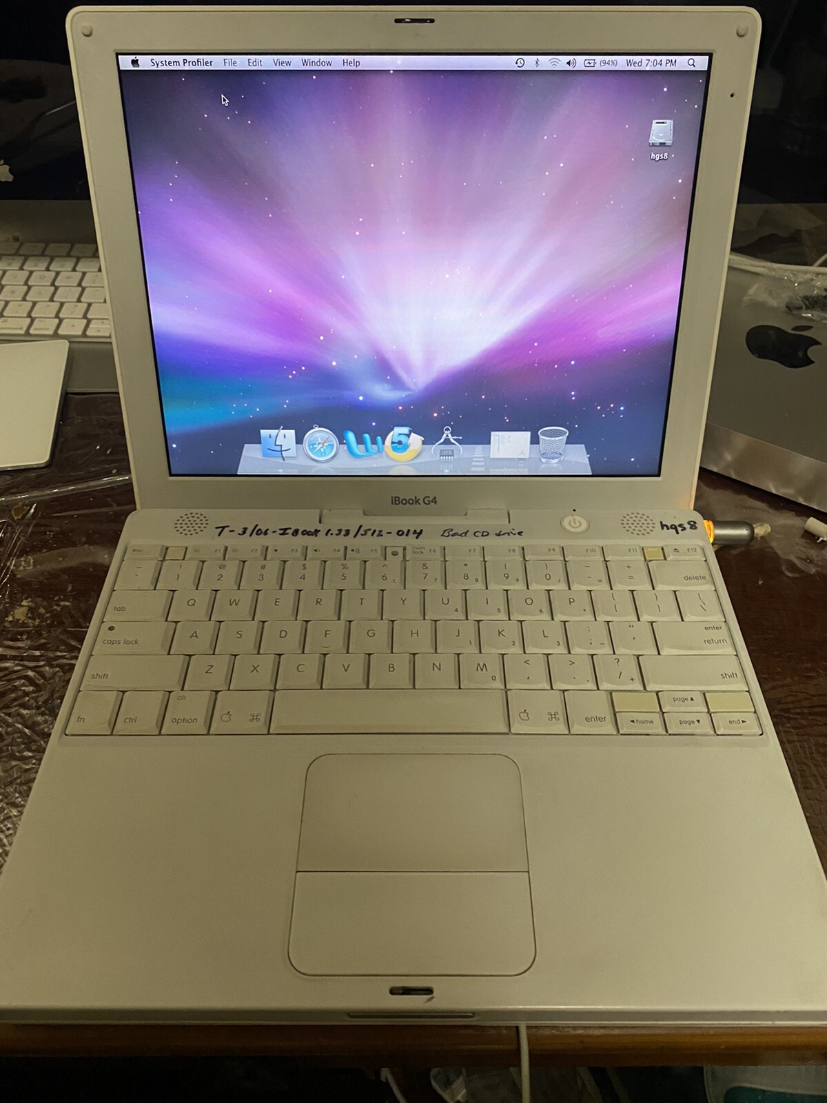 Apple iBook A1133 12.1" Notebook/Laptop w/ PowerPC G4 1.33Ghz 1GB RAM 60GB HDD