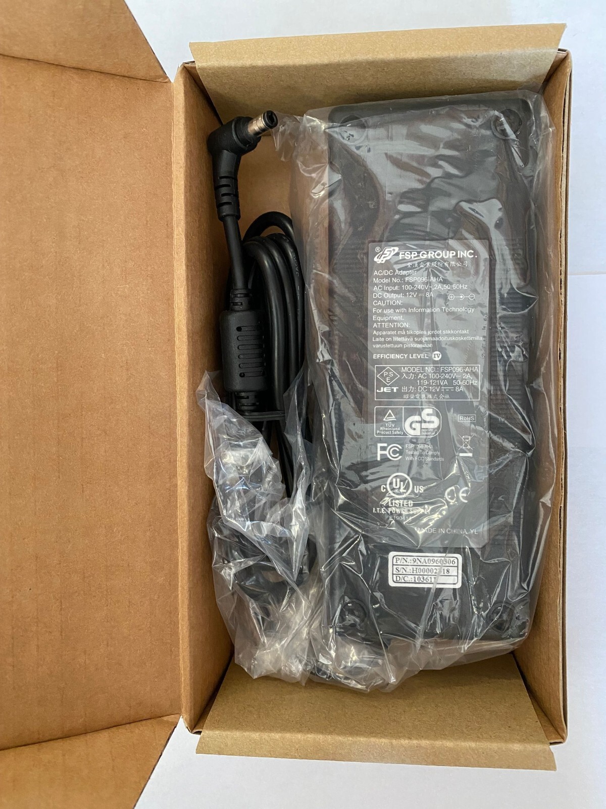 Genuine FSP FSP096-AHA 9NA0960306 AC Power Supply Adapter 12V 8A 96W 5.5mm Tip