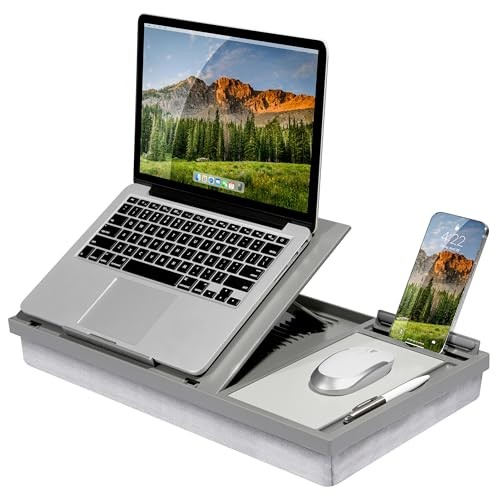 LAPGEAR Ergo Pro Lap Desk with 20 Adjustable Angles, Mouse Pad, and Phone Holder