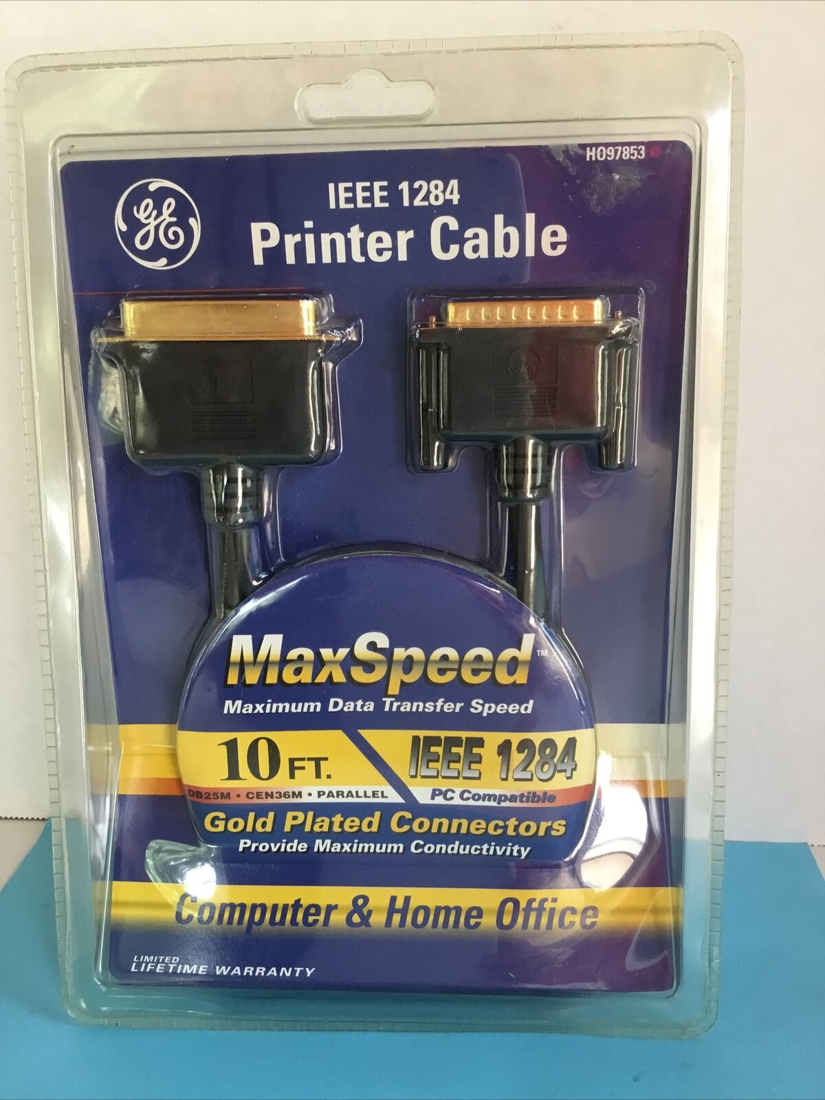 GE 10 feet No. IEEE 1284 Max Speed Gold Plated 36 Pin Printer Cable NIP