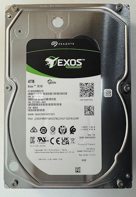 Seagate Exos 7E10 ST4000NM001B 4TB 7.2K 3.5" 12Gbps SAS Hard Drive - 2TF200-004