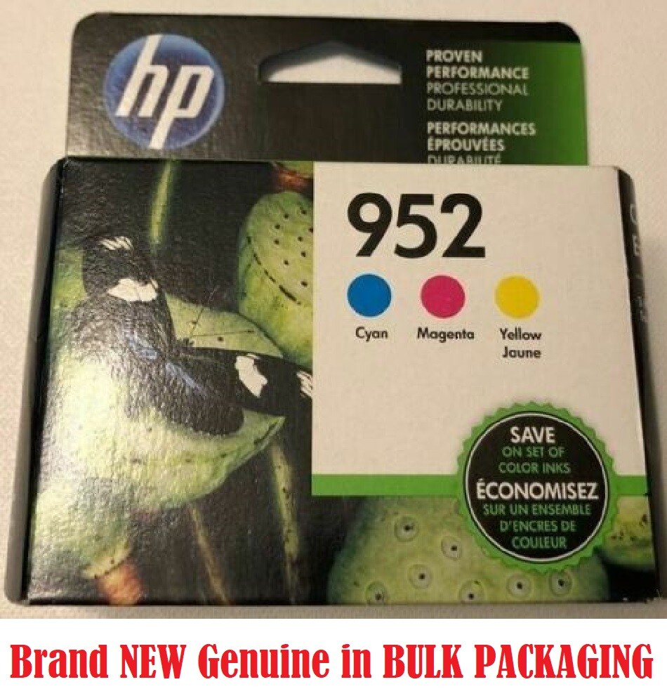 3 PACK Original Genuine Printer HP 952 Color Cyan Magenta Yellow Ink Cartridge