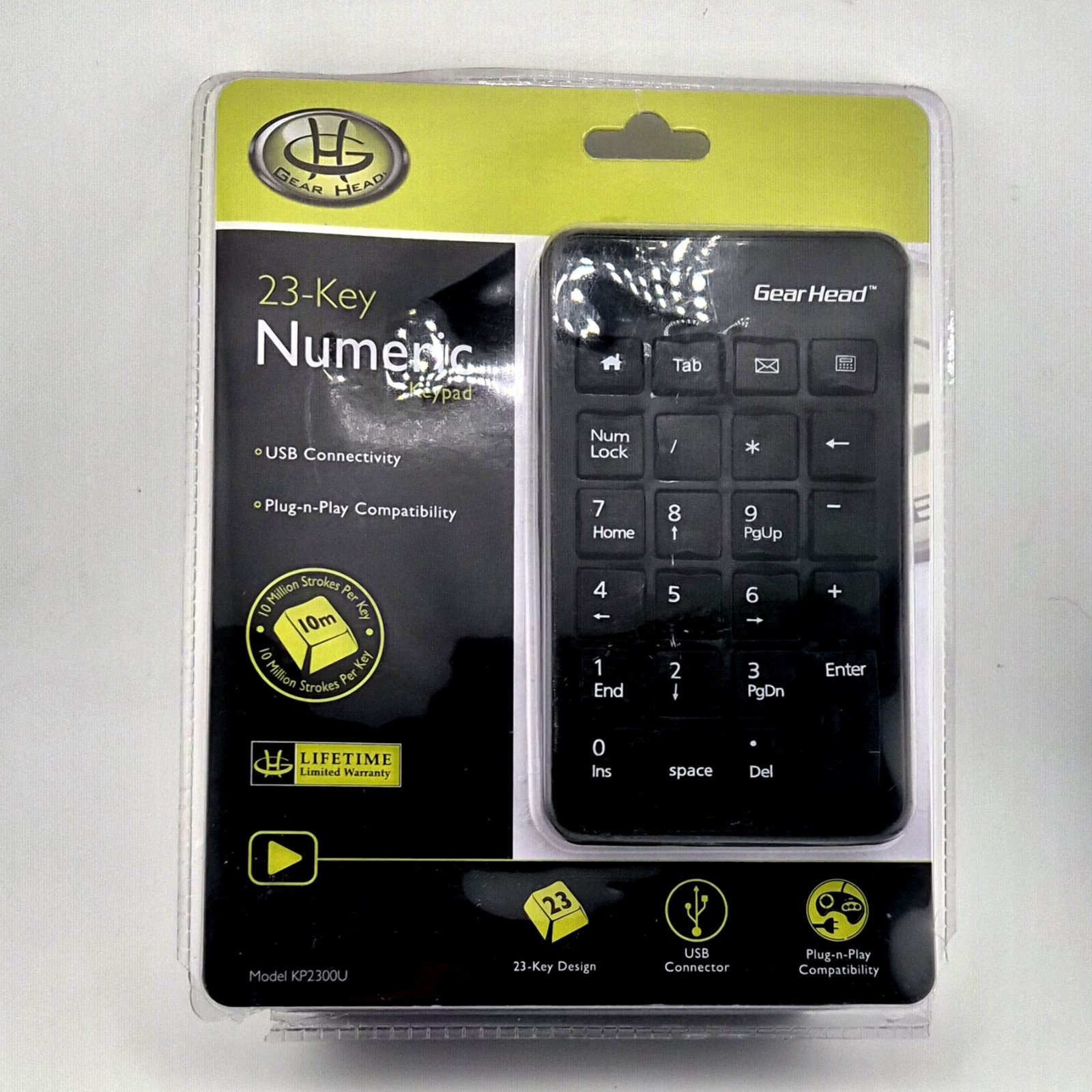 New Sealed Gear Head 23 Key USB Numeric Keypad  Model KP2300U