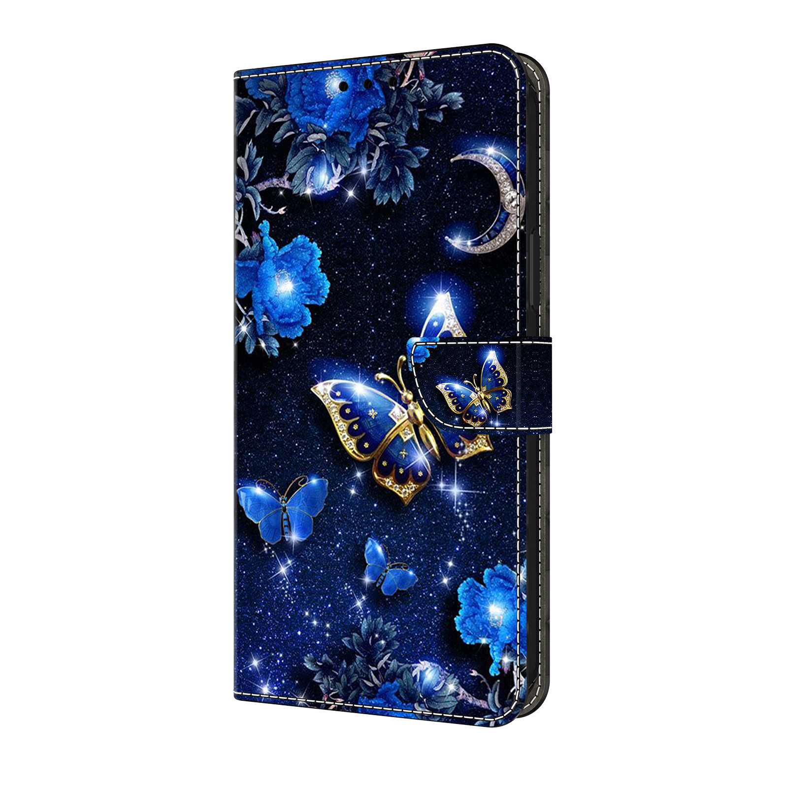 Luxury Wolf Owl Cat  Flower Wallet Cover Case for S25 S24 FE S23 Ultra S25 Edge