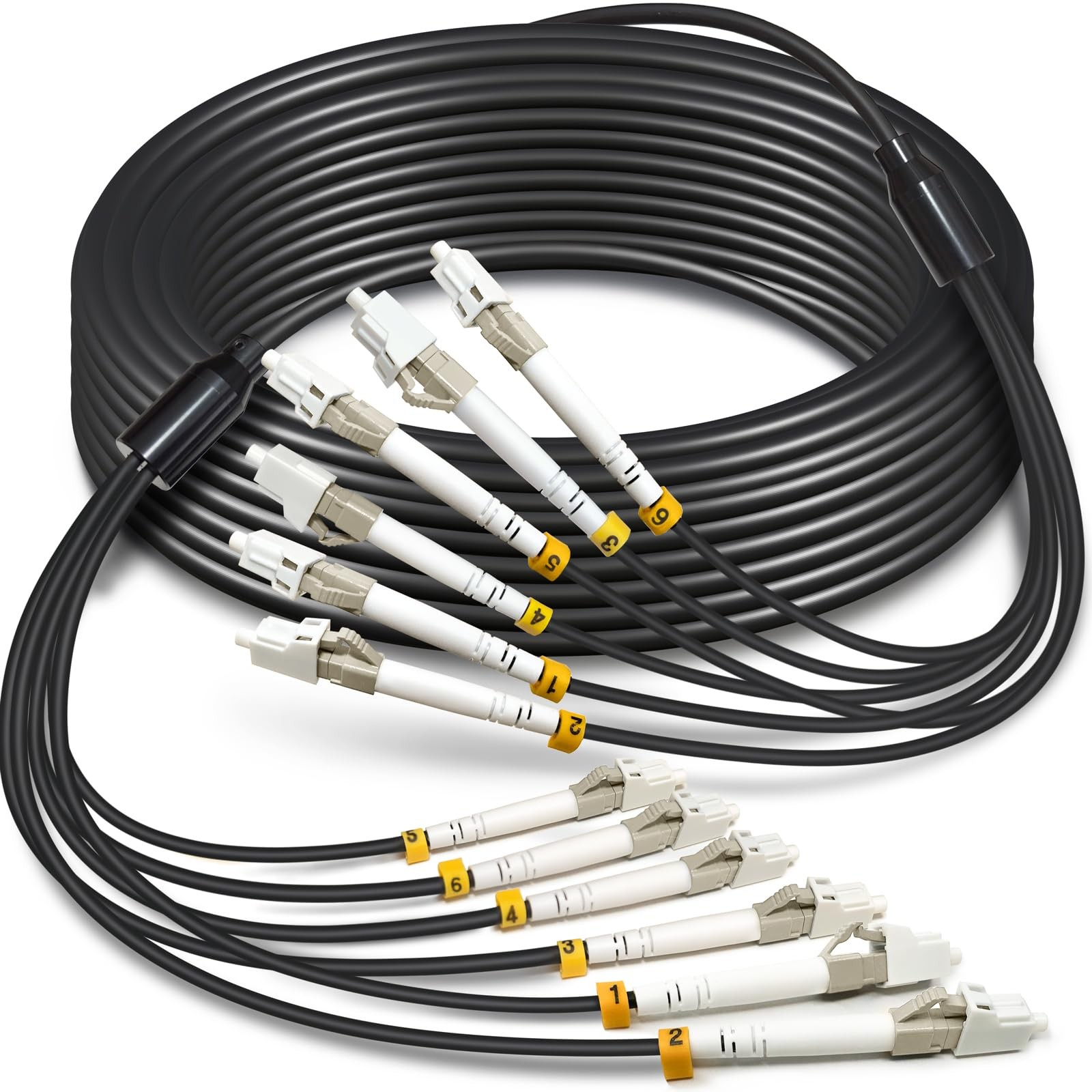 YUTIANHOME 5M 6 Core OM3 Multimode TPU LC-LC Outdoor Armored Fiber Cable