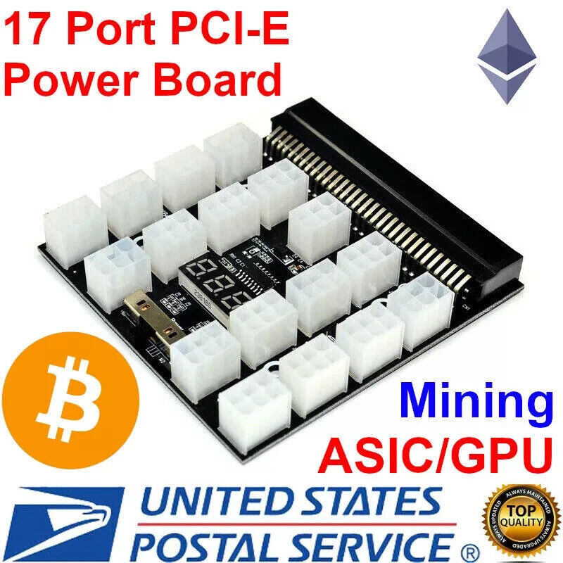 Breakout Board Server Power Supply Adapter 1200W PCI-E for HP GPU Mining 17x6Pin