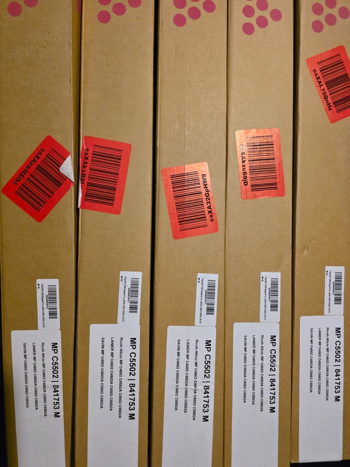 5 Pack MP C5502 Magenta Toner Cartridge | Replacement for Ricoh MP C5502