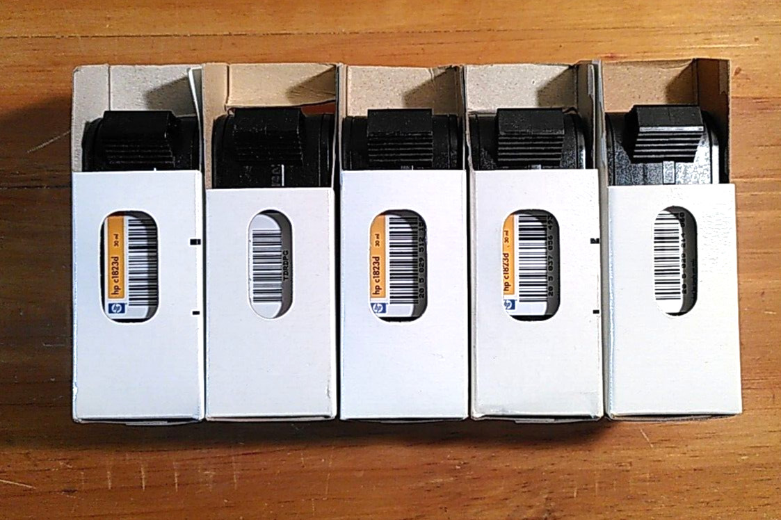 Lof Of 5 HP 23 Tri Color Ink Genuine OEM New C1823D