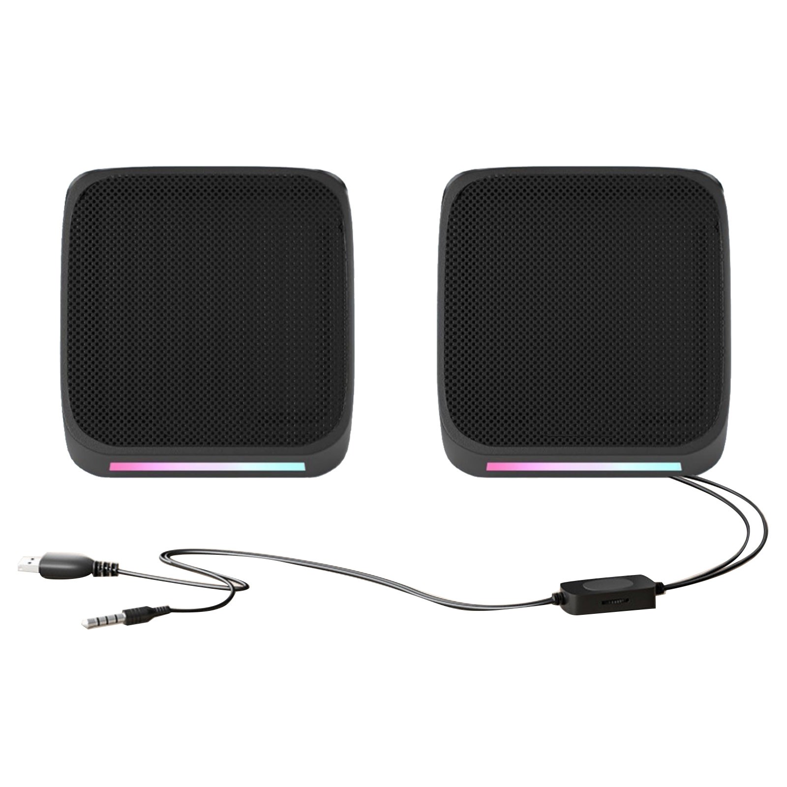 For Computer 1 Pair Small Column-Shaped Speakers Hi-Fi Sound for Movies/Music