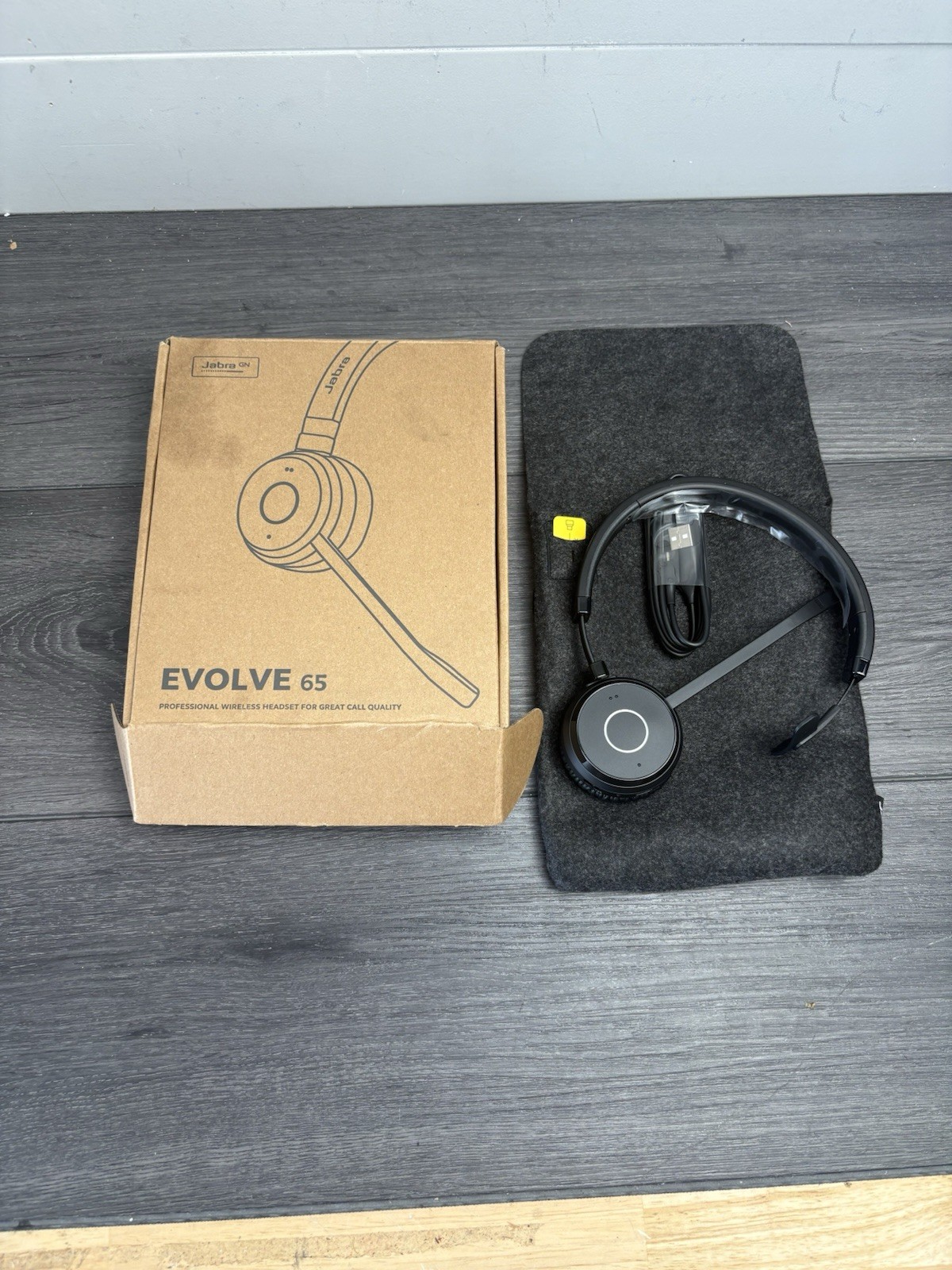 Jabra Evolve 65 Black Bluetooth Wireless On-Ear Headset Boom Mic