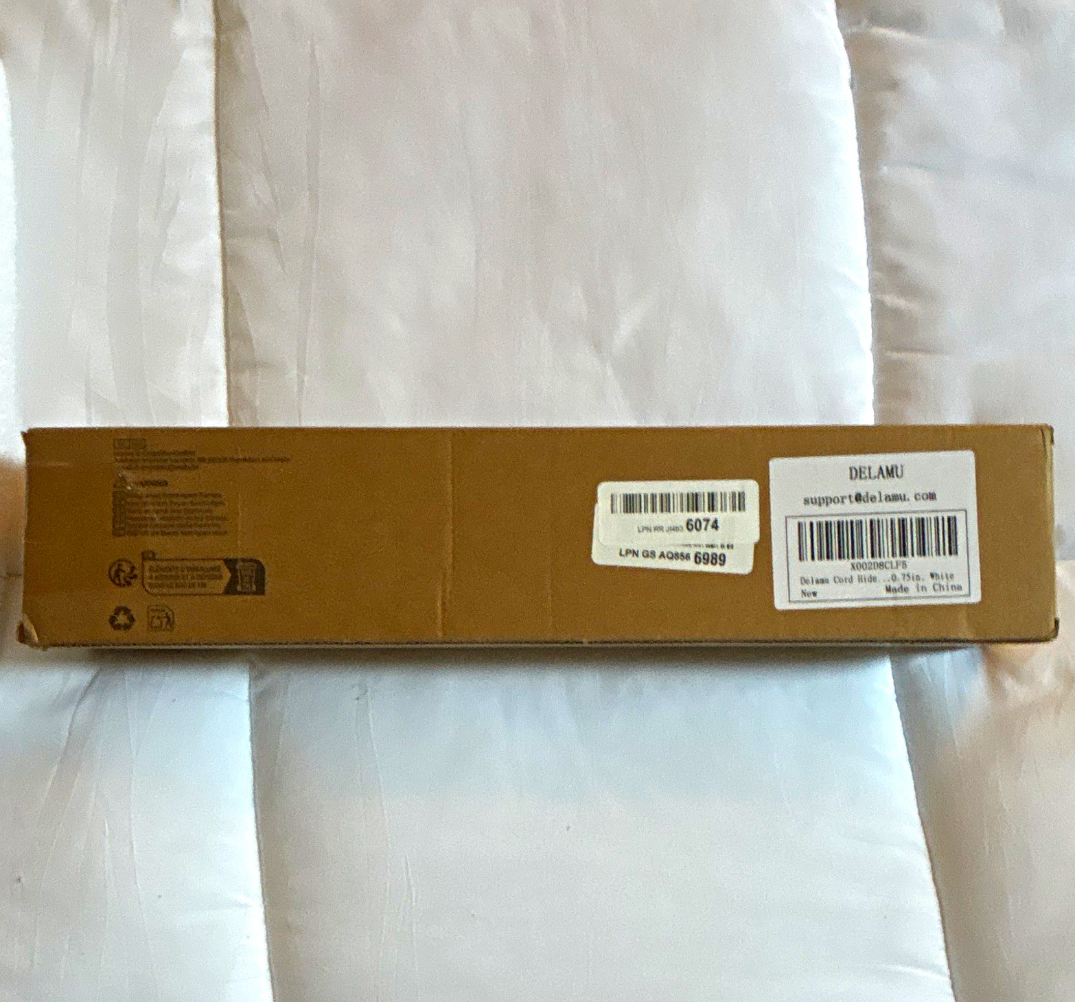 DELAMU Adjustable TV Cable Concealer Cord Cover Kit, White 15.75 x 1.97 in