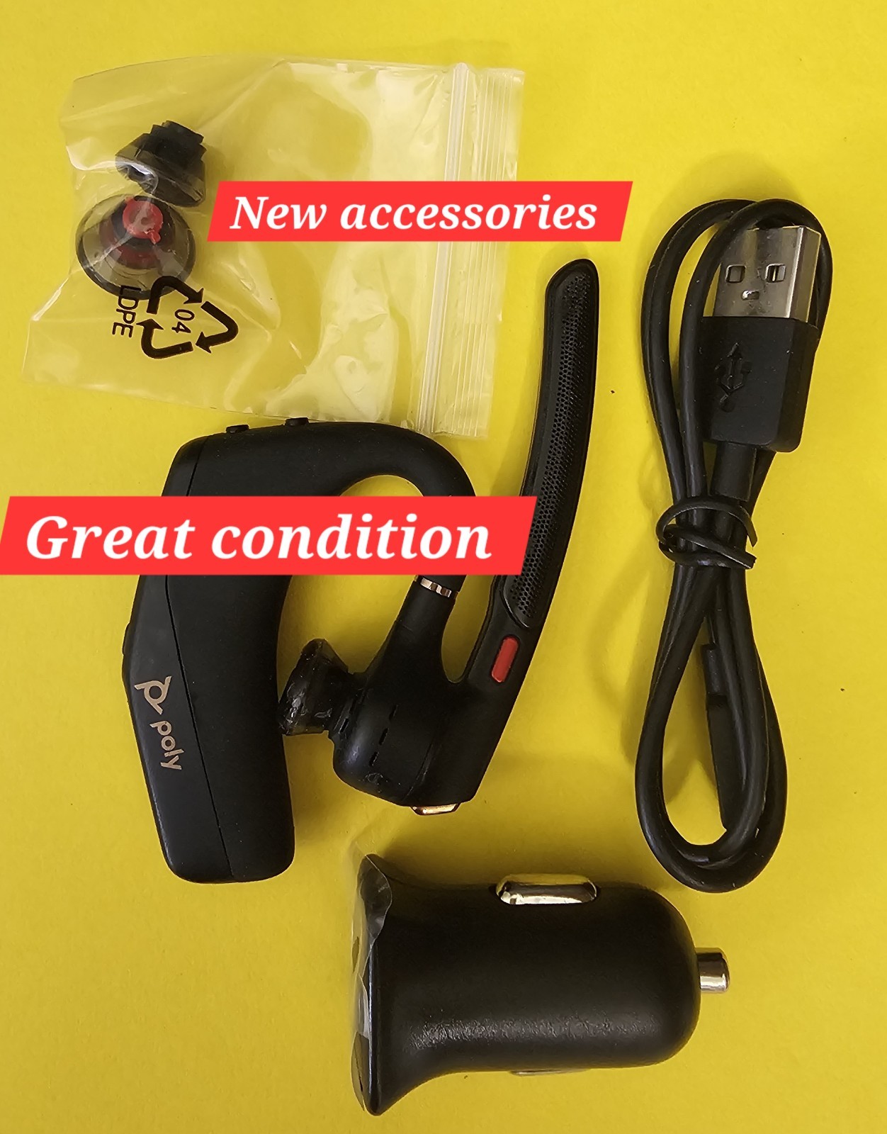 Plantronics Poly Voyager Legend 50 Premium Bluetooth Rechargeable Headset 