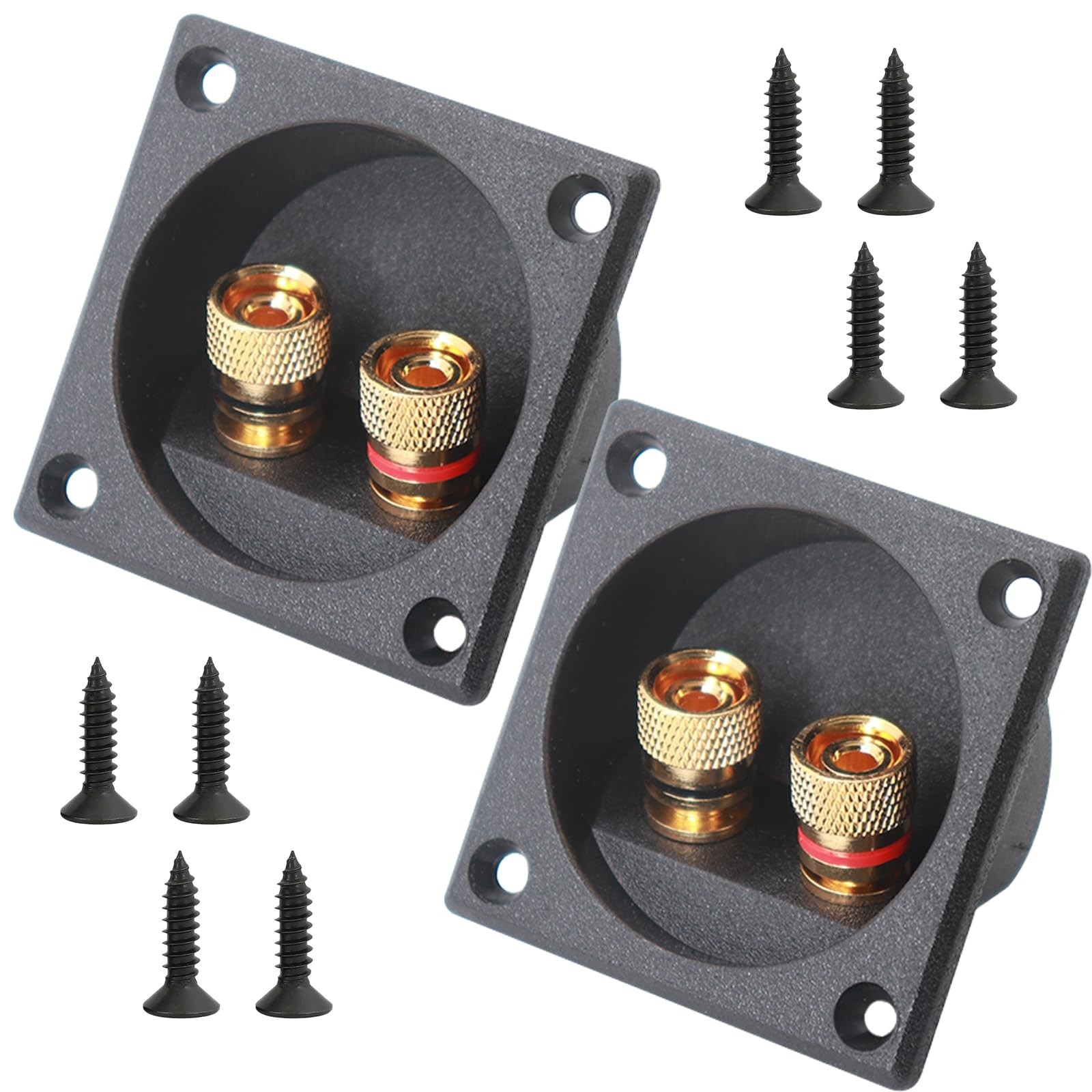 Speaker Box Terminal - 2.2 Inch Square 2-Way Speaker Terminal Cup (2pcs) | St...
