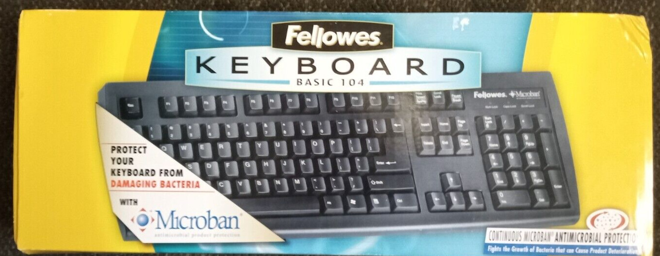 Fellowes Microban Basic 104 Keyboard Antimicrobial Protection PS2