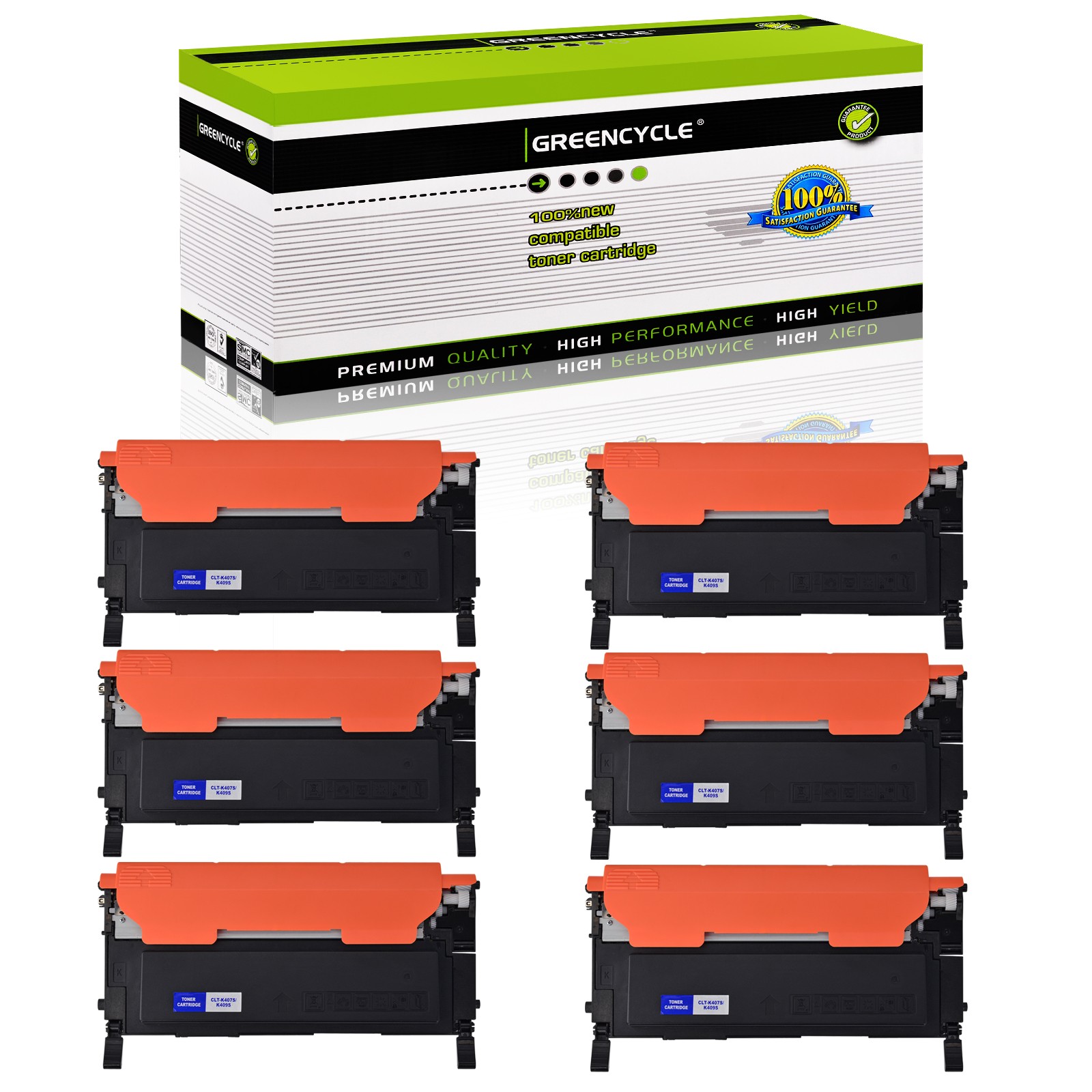 6PK Black CLT-409S TONER Compatible with Samsung Color CLX-3175 CLX-3175n CLX-31