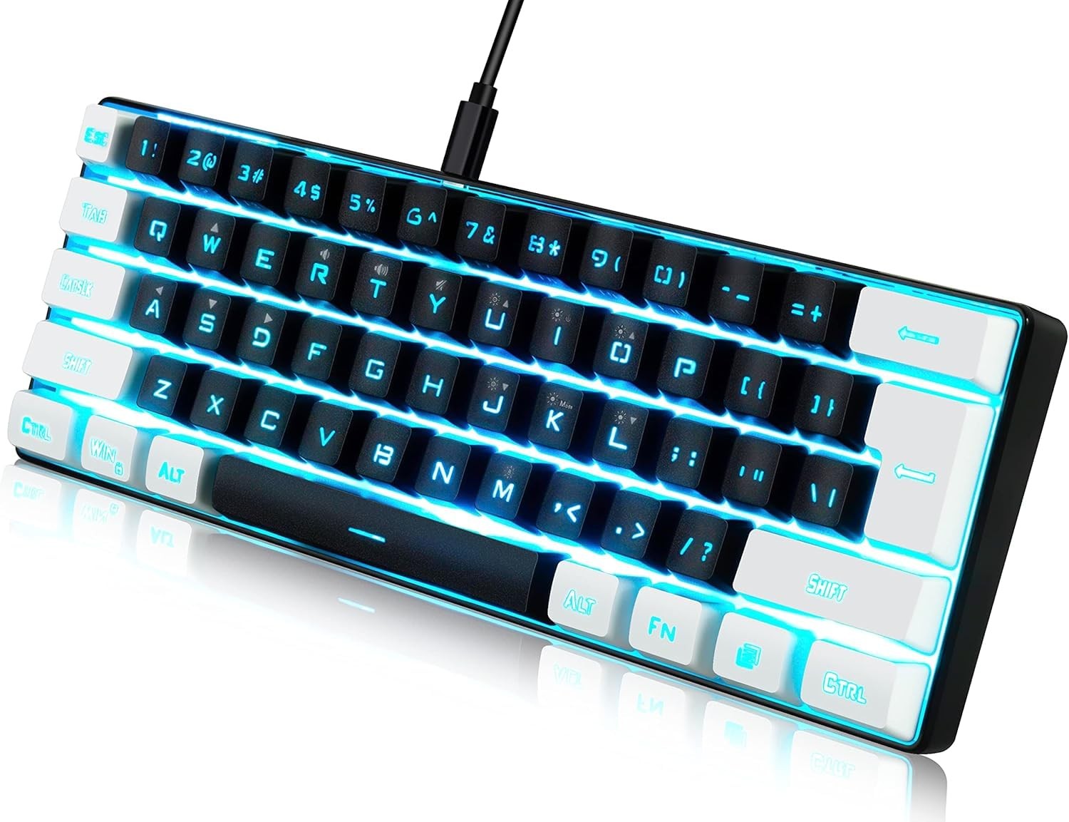 Gaming Keyboard Minimalist Portable Wired Ultra-Compact Mini Imitation 61 Key...