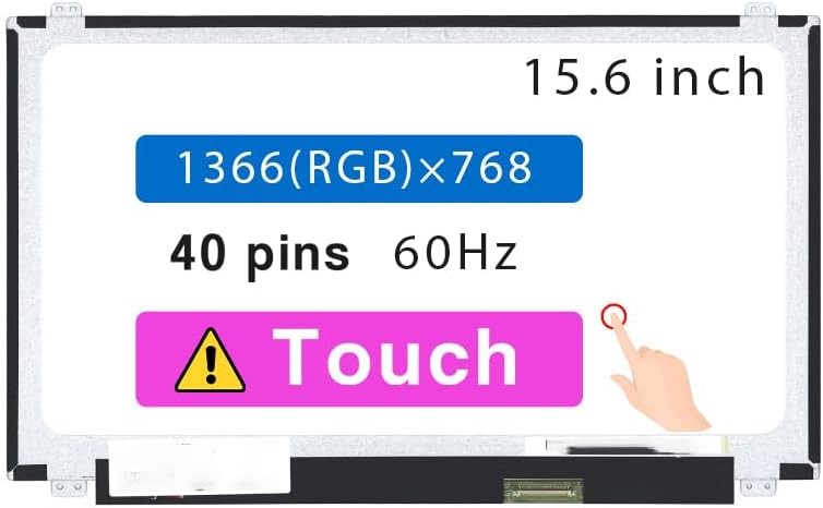 15.6" LCD Screen for HP 15-DA0071MS 5CP12UA HD 40pin Touch Display