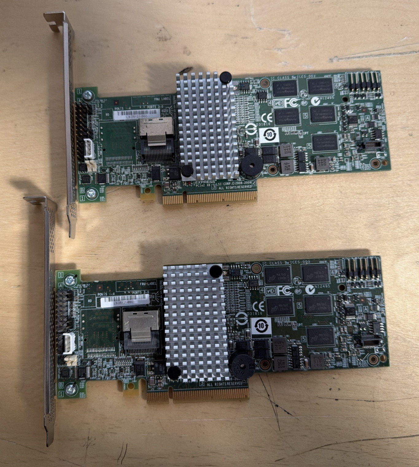 LOT OF 2 | LSI MEGARAID - SAS RAID CONTROLLER - HIGH PROFILE ~ L3-25121-86C