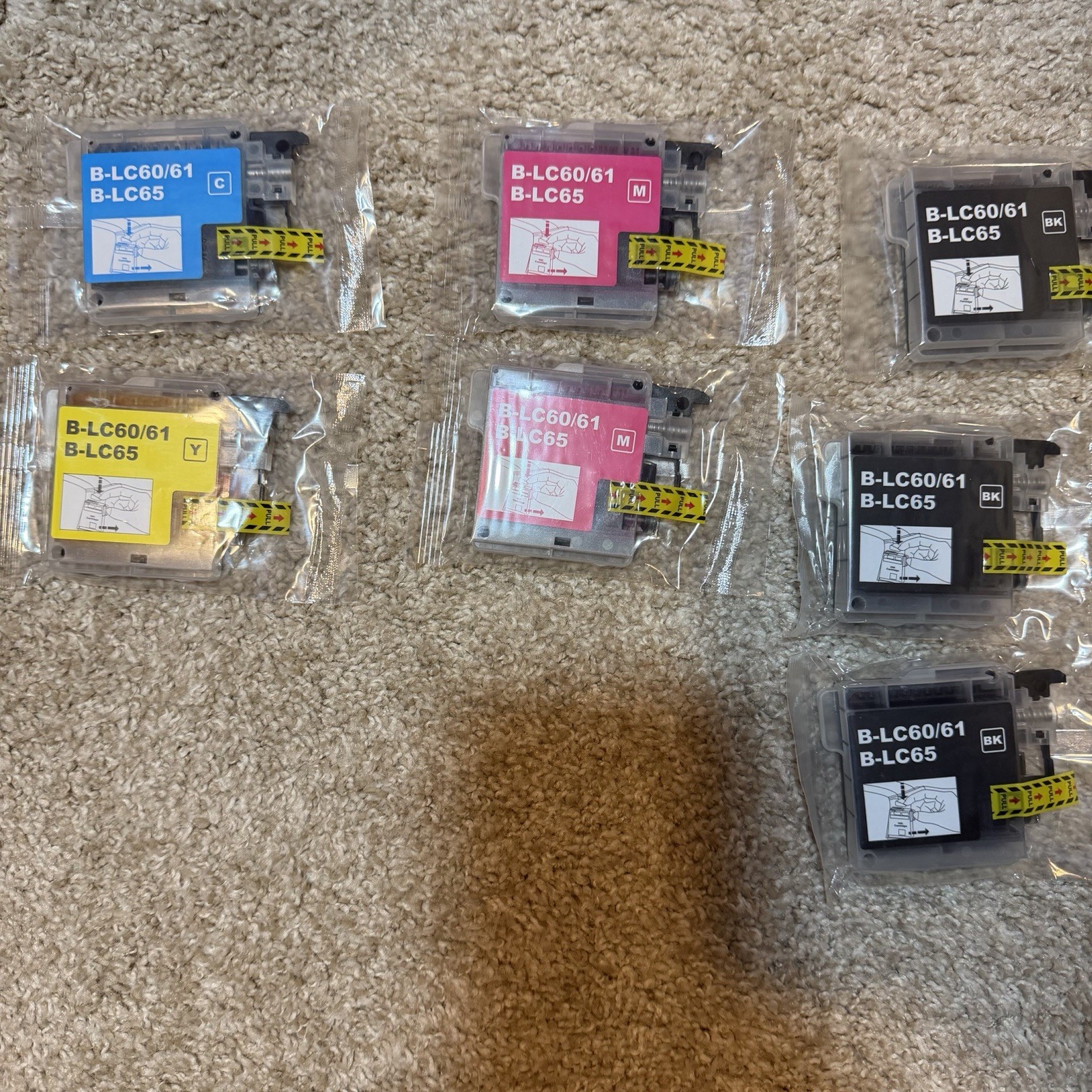 (7) Brother Printer Ink B-LC60/61  B-LC64 Black , Cyan , Yellow, Magenta NIP