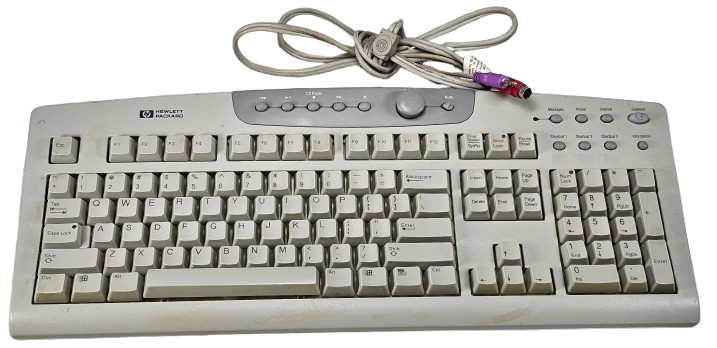 Vintage HP Gray Keyboard Hewlett Packard PS/2 Retro Gaming SK-2505 PC