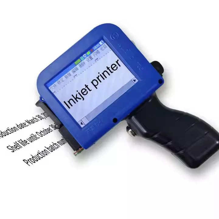 Mini handheld inkjet printer prints expiration date, batch number, brand logo