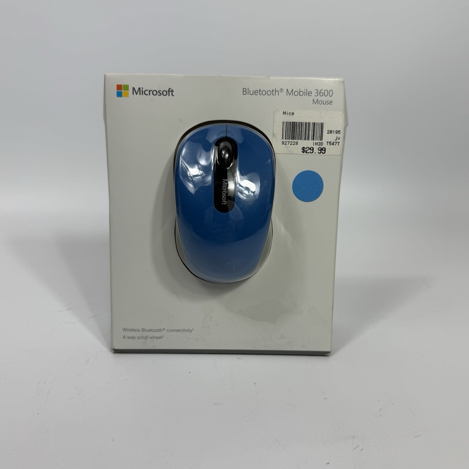 Microsoft Bluetooth Mobile 3600 Wireless Mouse Blue | Bluetooth | 4-way Scroll