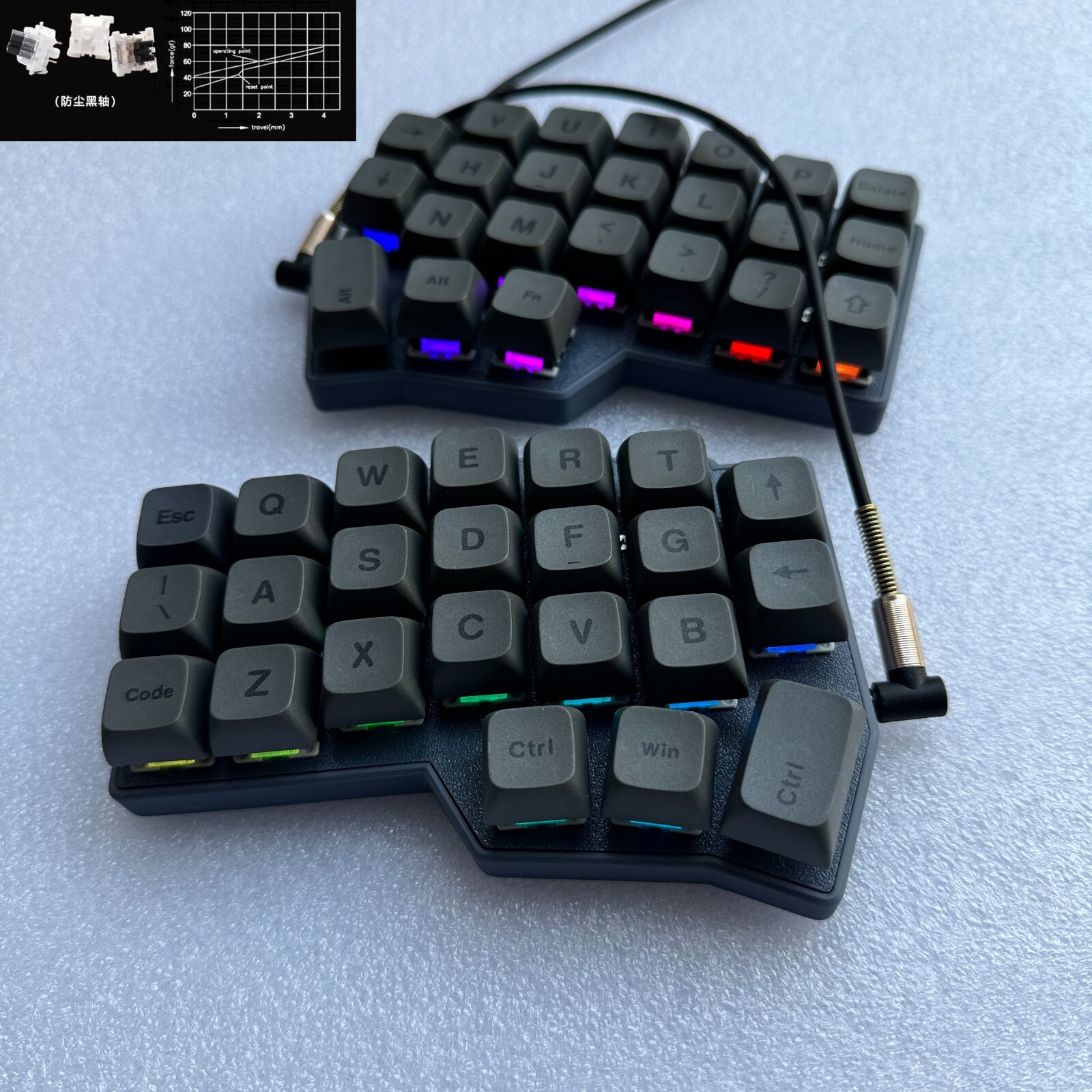 Corne V4 Split Keyboard RGB  Hot Swap Wired Ergonomic Mechanical Keyboard VIAL