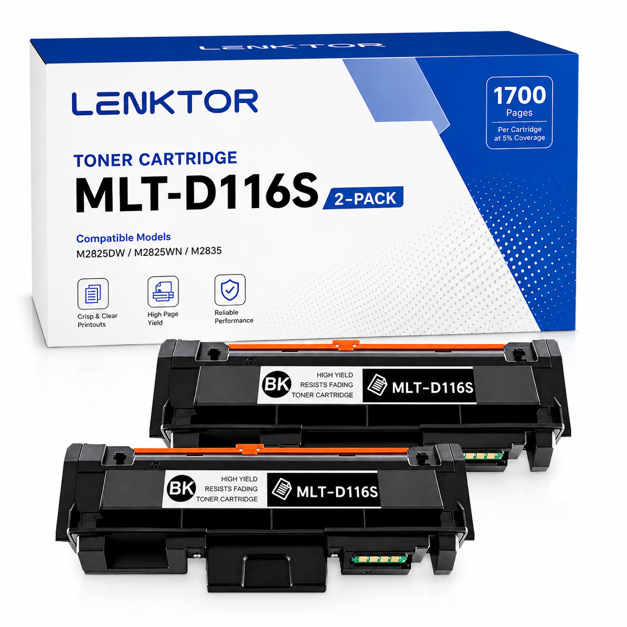 MLT-D116S 2PK High Yield With Chip Toner for Xpress M2625 M2875FW M2835DW 2885FW