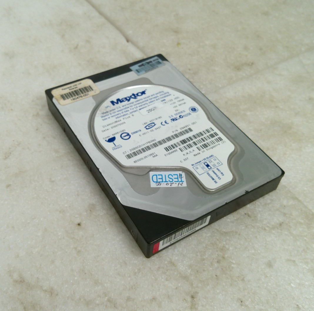 Maxtor DiamondMax Plus 8 20GB ATA/ 133 HDD NAR61590 294931-001 K, M, G, A 6E020L