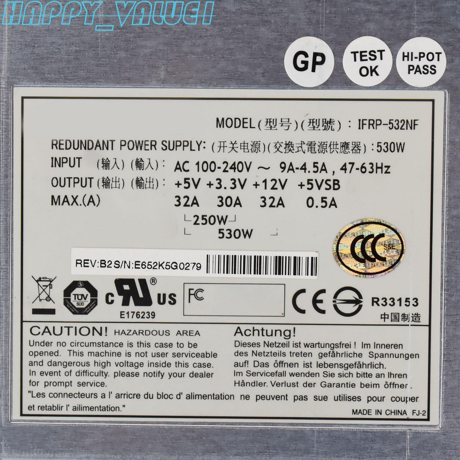 Used for ETASIS IFRP-532NF IFRP-532NFE 530W Disk Array Power Supply